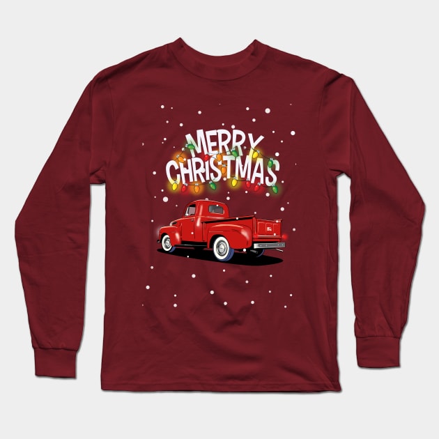 Ford F1 Pick Up truck Christmas Sweater Design Long Sleeve T-Shirt by Webazoot